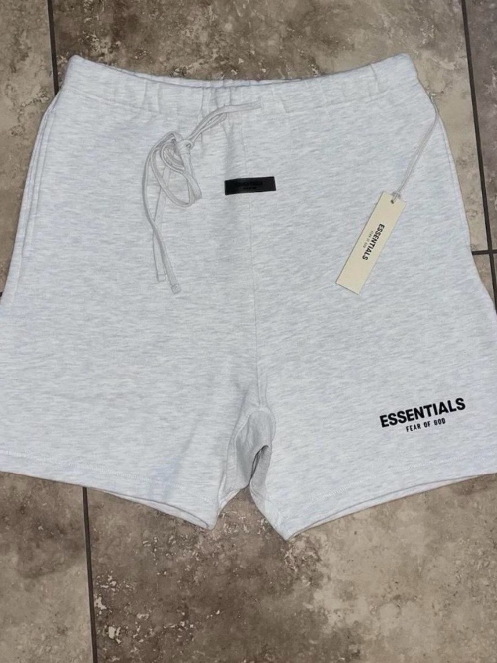 Fear of God Essentials Light Oat Gray Shorts